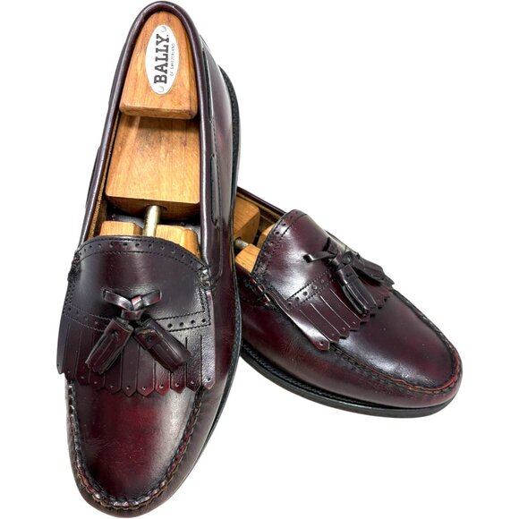 Vintage Hanover 2571 Oxblood Leather Tassel Kiltie Loafers - Picture 1 of 9